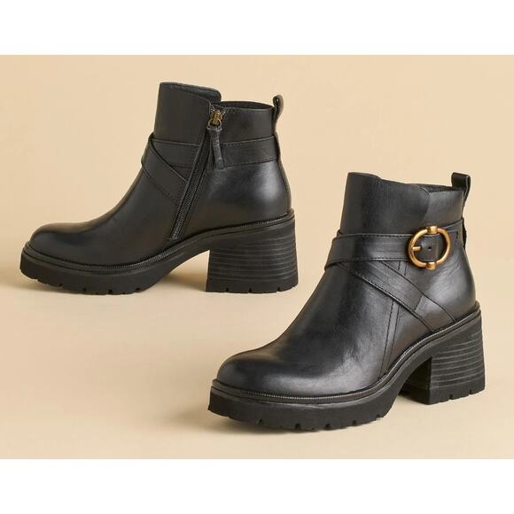 Sofft Shoes - Sofft Jenine Leather Ankle Boots Booties | Sz 11, Black NEW